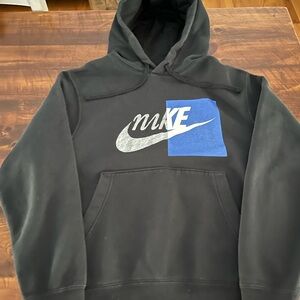 Nike Men's Black and Blue Hoodie